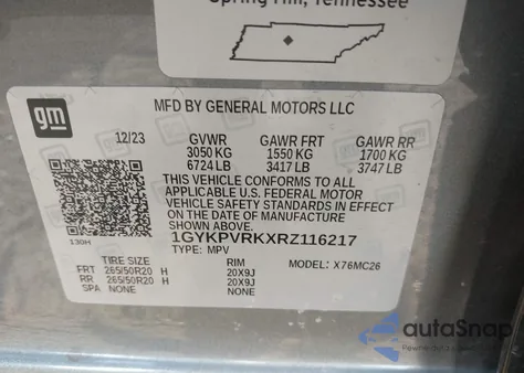 2024 Cadillac Lyriq Sport W/1Sj from USA, damaged, VIN 1GYKPVRKXRZ116217